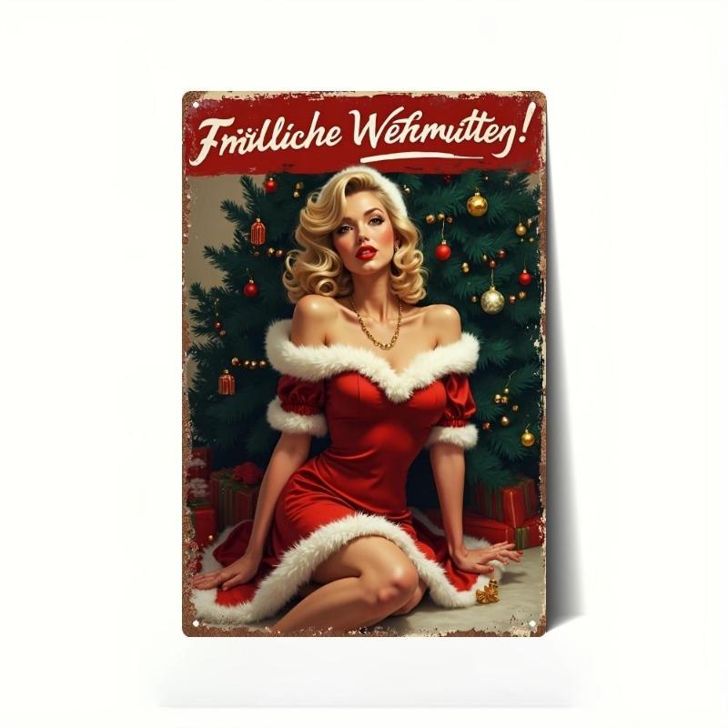 Lamiere Pin-Up Girl, Decorazione Metallica per Officina Garage 20x30cm