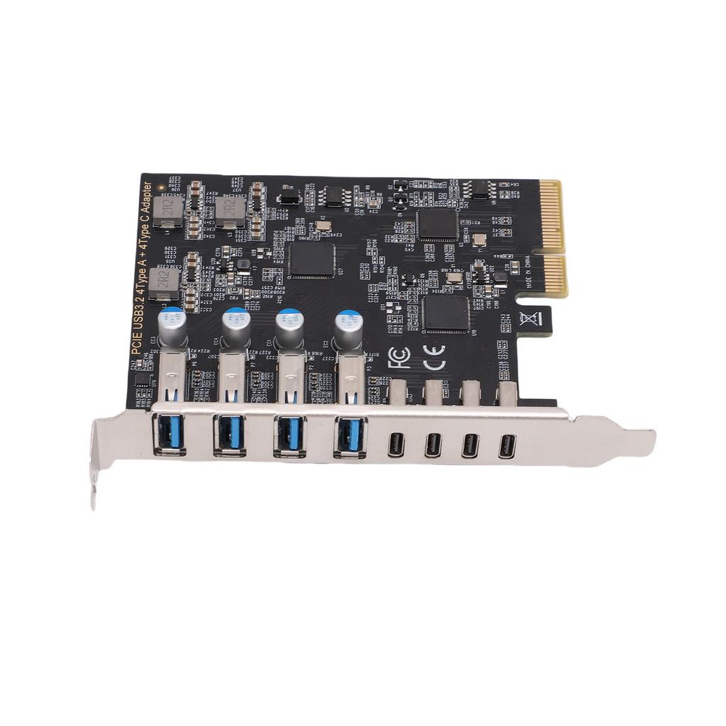 PCIe To USB 3.2 Gen 2 Card 8 Ports 4xType C 4xType A 10Gbps Bandwidth PCIe Expansion Card Support for Windows System