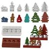 Christmas Tree House Candle Holder Silicone Mold Set DIY Christmas Ornament Cement Plaster Casting Craft Making Decoration Mold