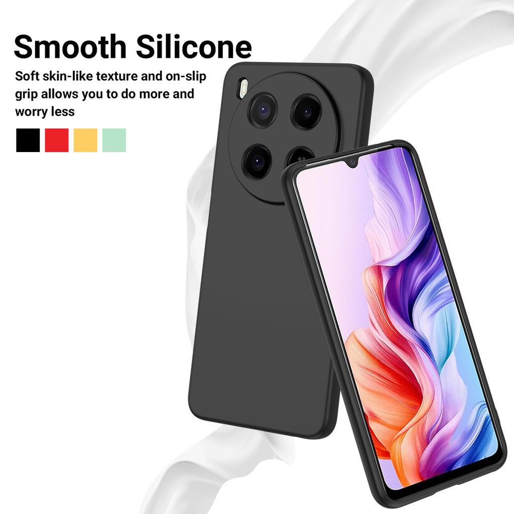 For ZTE Blade V70 Max Liquid Silicone Case Phone Back Cover with Hand Strap