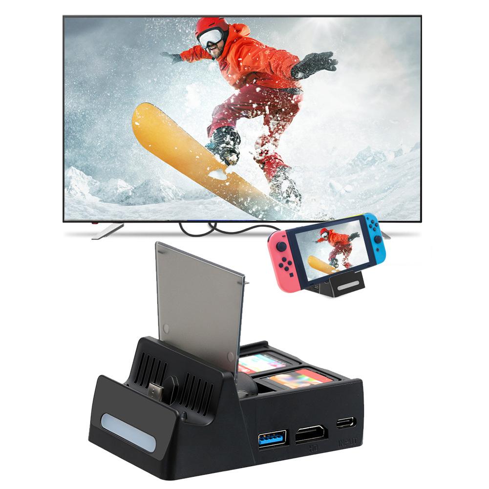 ABS Portable Games Charging Dock High Definition Conversion Charger Base for Switch to TV