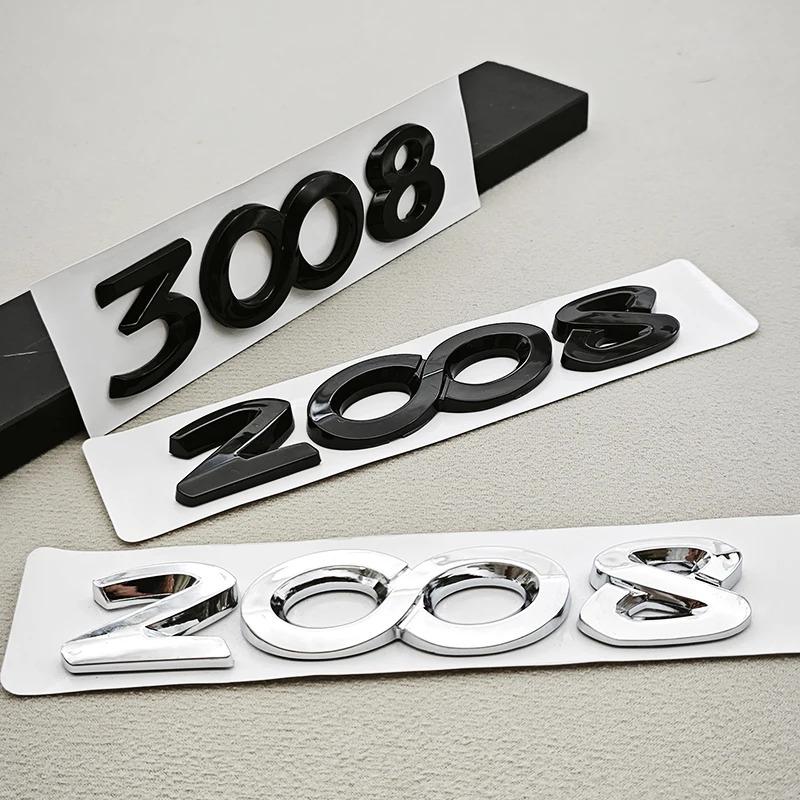Ancien logo de lettres de voiture 3D en ABS 2008 3008 Badge de coffre arrière Pour Peugeot 2008 3008 Emblème Autocollant Remplacement Accessoires Extérieurs