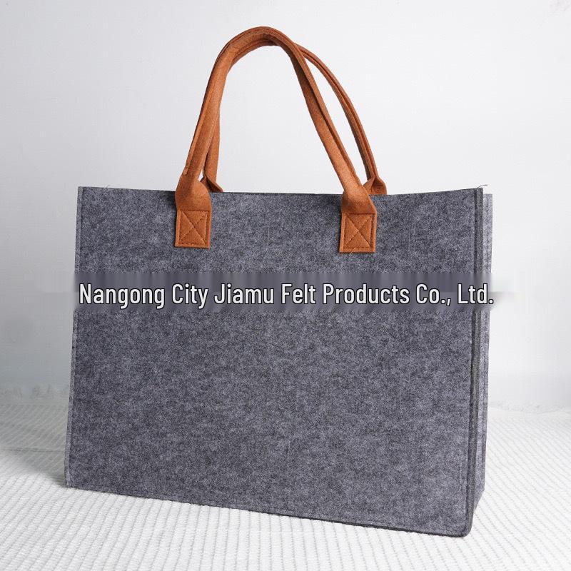 Stylish Color Block Felt Tote Bag - Large Capacity, Customizable for Gifts & Business