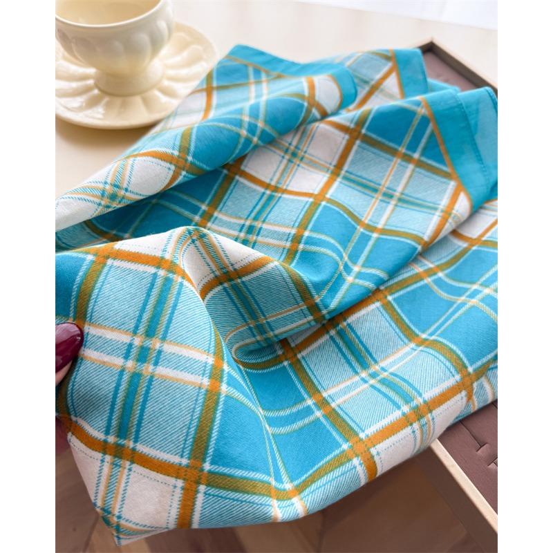 Vintage Style Cotton Small Square Scarf For Women Sun Protection Decoration