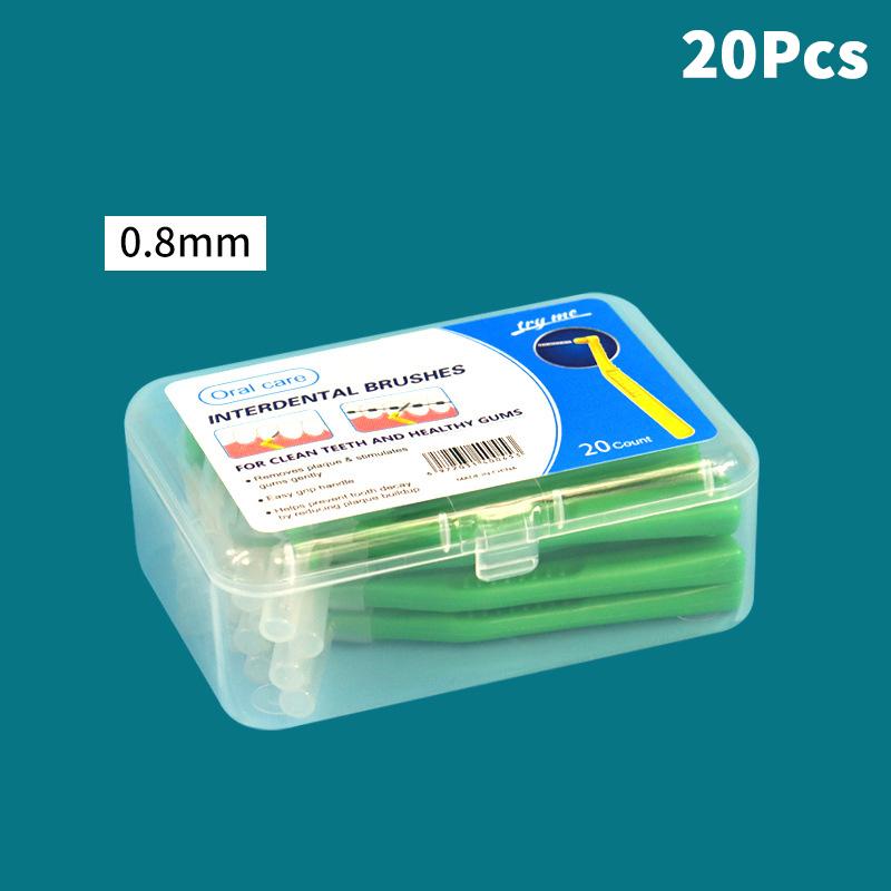 20Pcs L Type Angled Interdental Brush For Braces Micro Soft Brush For Dental Brackets Cleaning Short Handle Brushes