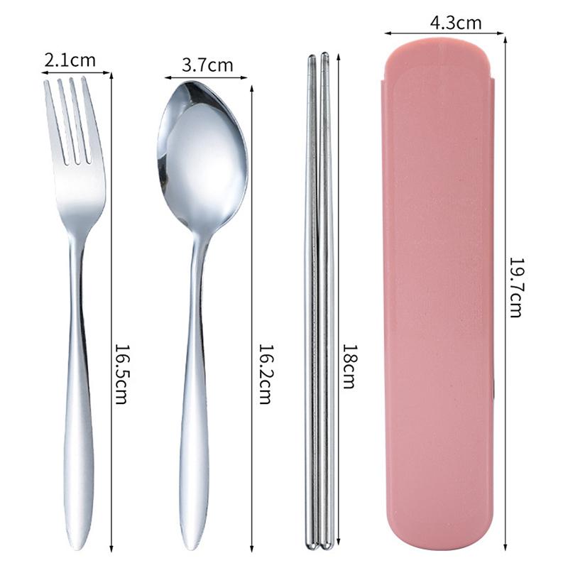 Durable Stainless Steel Flatware Set with Case for Travel Ideal for Camping and Hiking