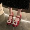 Temperament single shoes with skirts women's gentle shoes spring new fashion versatile high-heeled Mary Jane shoes