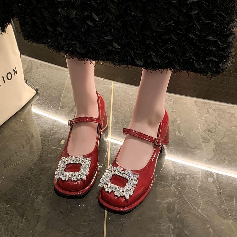 Temperament single shoes with skirts women's gentle shoes spring new fashion versatile high-heeled Mary Jane shoes