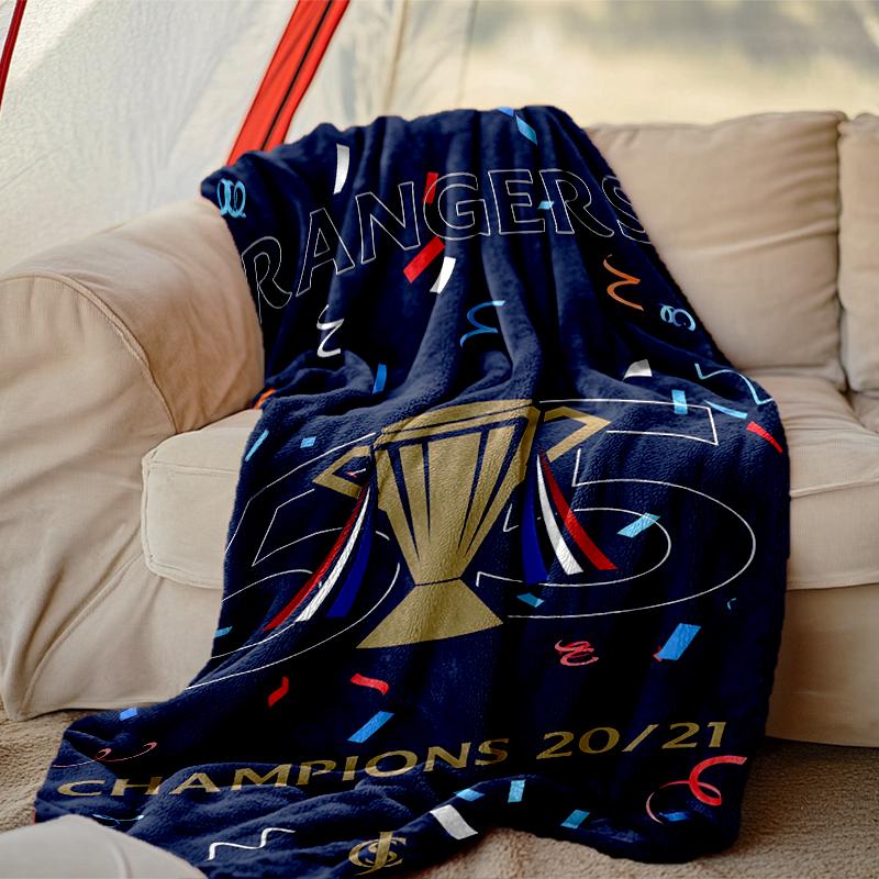 1pc Cozy Print Blanket, Rangers FC Blanket Appropriate for Home Picnic and Travel Adventures