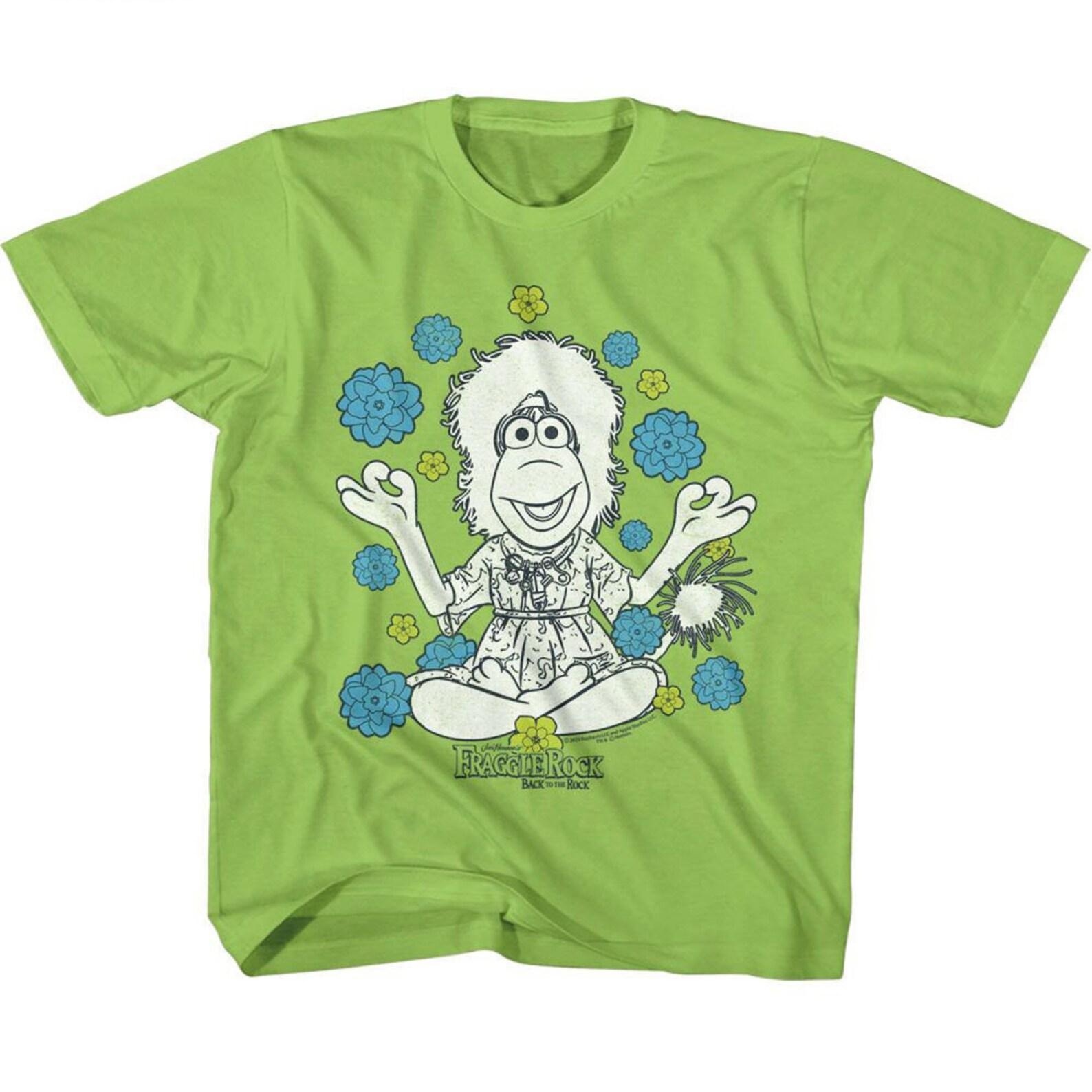 Fraggle Rock Mokey and Flowers Key Lime Youth T-Shirt 140