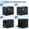 Adaptador de Viagem Universal com 2 Portas USB, Extensão de Energia Tudo-em-Um Mundial para + de 150 Países
