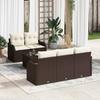 Garden Sofa Set Brown Poly Rattan
