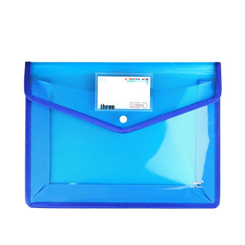 Transparent A4 Thickened Snap Button File Bag - Large Capacity Student Storage and Document Organizer