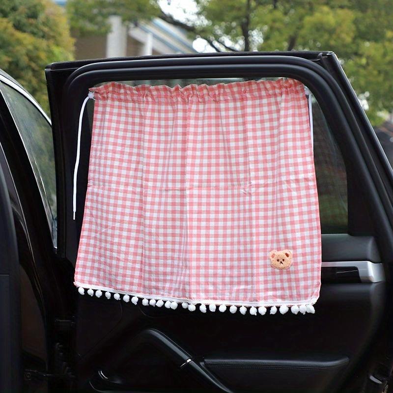1pc Car Sunshade Curtain, UV Safeguard Suction Cup Shade Cloth, Universal Privacy Sunscreen Heat Insulation Curtain