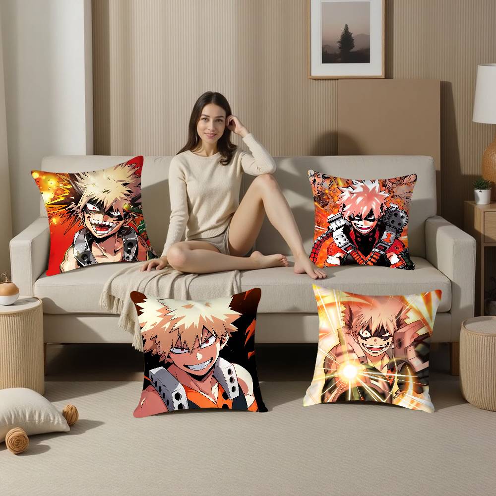 My Hero Academia Katsuki Bakugo Pillow Case Plush Fabric Soft Pillowcase Double Sided Print Cushion Cover Household Gifts
