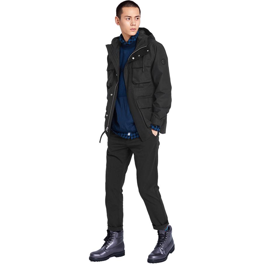 Timberland Giacca da lavoro con cappuccio multitasche a tinta unita da uomo giacche Nero A1WS2-001