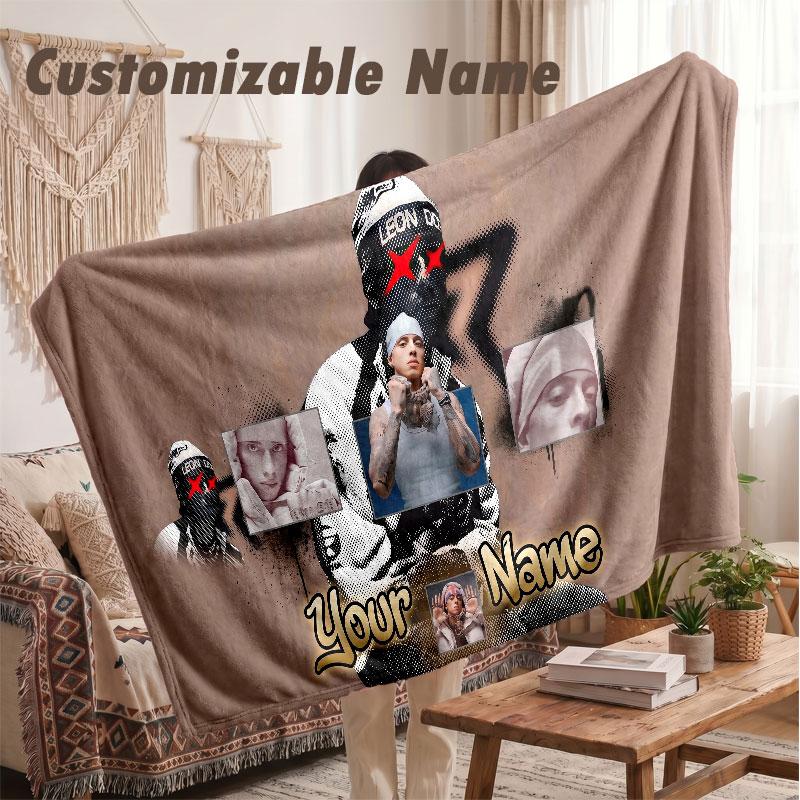 Custom Name Flannel Blanket,Central Cee Lightweight Warm Bed Blanket For Couch & Holiday Gift