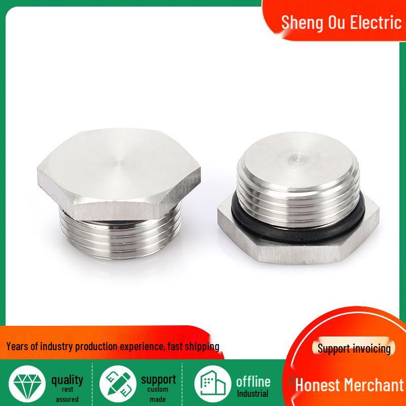 304/316 Stainless Steel Waterproof Male Thread Sealing Cap G1/2 Stopper Plug G1/8