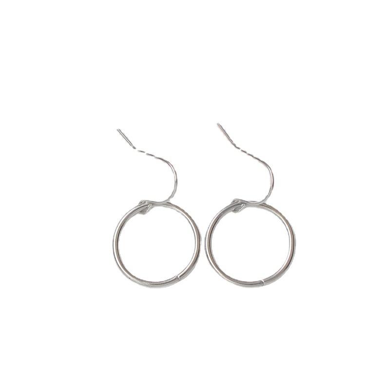 Simple Smooth Round Circle Drop Dangle Earrings for Female Geometric Pendant Ear Wedding Jewelry