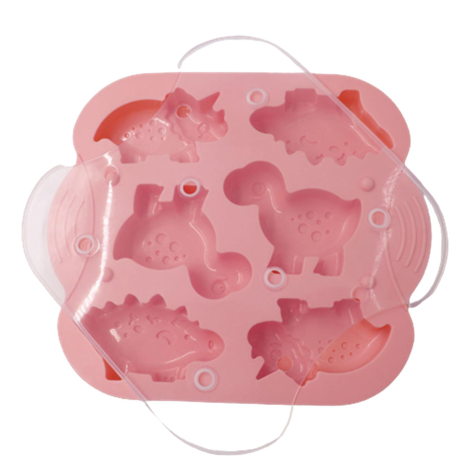 

Силіконові 6 трафаретів для рисового торта з динозаврами Трафарет для випікання рисового торта з тваринами своїми руками рожевий