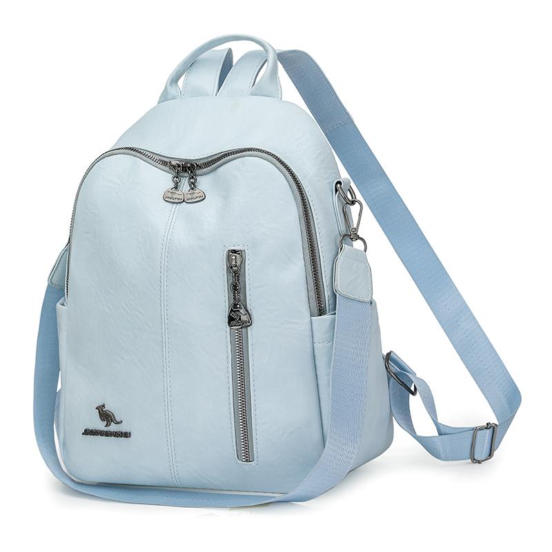 PU Backpack Women's Retro Dual-Use Shoulder Bag Large Capacity Travel Commuter Backpack