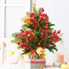 Red Christmas Artificial Berry Stems Xmas Tree Fake Flowers Ornaments DIY New Year Snow Wreath Crafts Berries Decoration