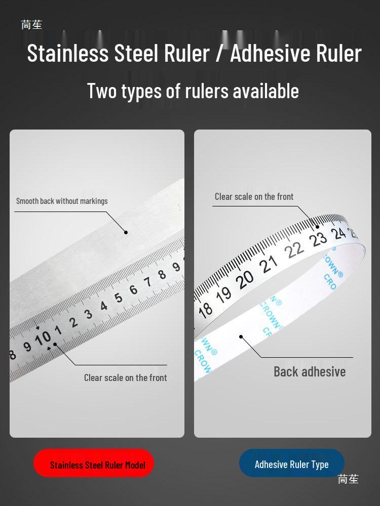 Manual Tile Cutter Accessories: Stainless Steel Positioning Ruler & Measuring Stickers