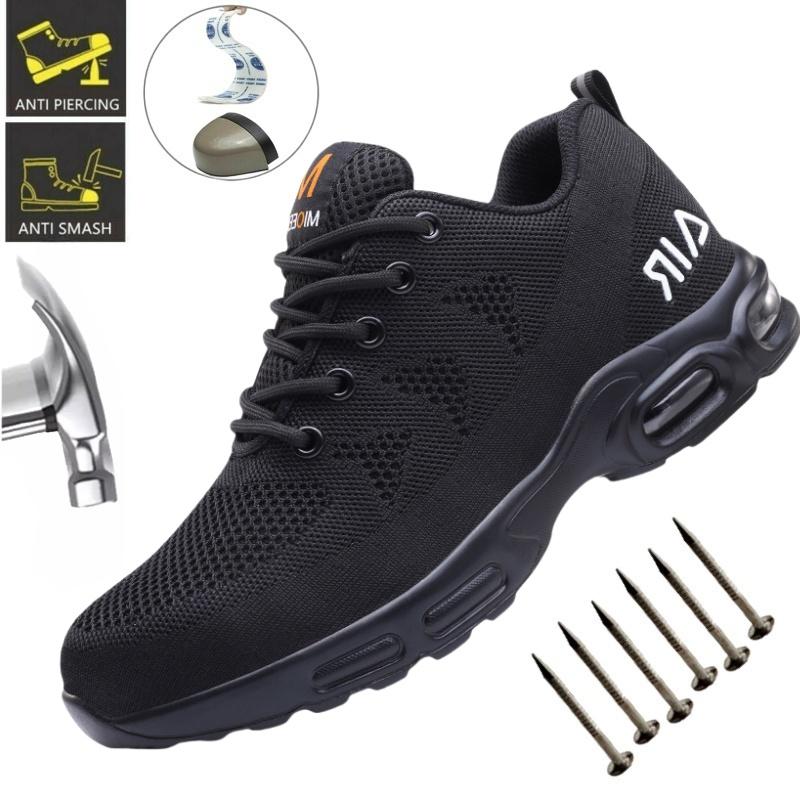 Warehouse, Mining Shoes Men Safety Work Shoes Steel Toe Cap Puncture-Proof Boots Construction Sneakers Protective Light Sneaker