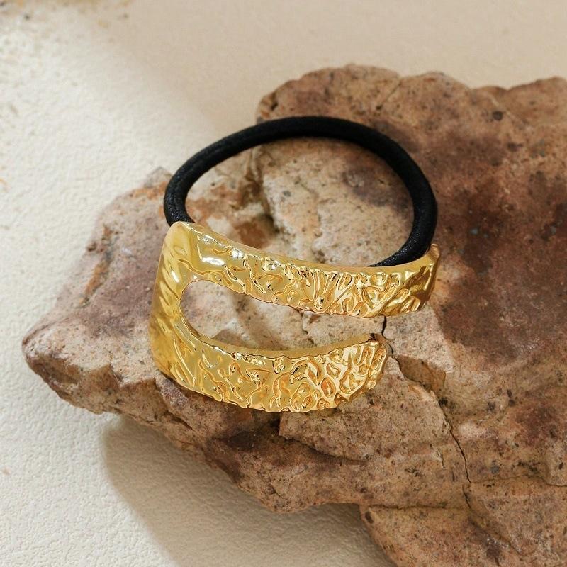 Sale  Metal Irregular Double-Layer Hair Bands Rope Women Headband Elastic Hairband Ponytail Holder Hair Accessories