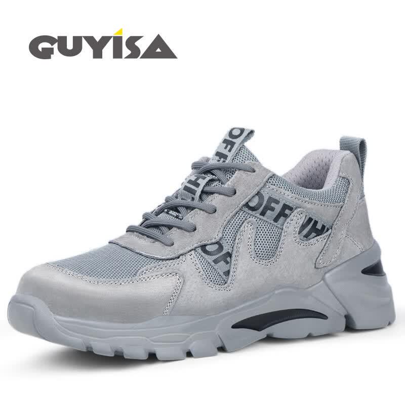 Guyisa 2019S Men s All-Season Steel Toe Safety Work Shoes 36