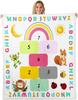 Counting Numbers Educational Blanket Soft Sherpa Throw Learning Tool for Kids Math Practice Bedroom Nursery Decor