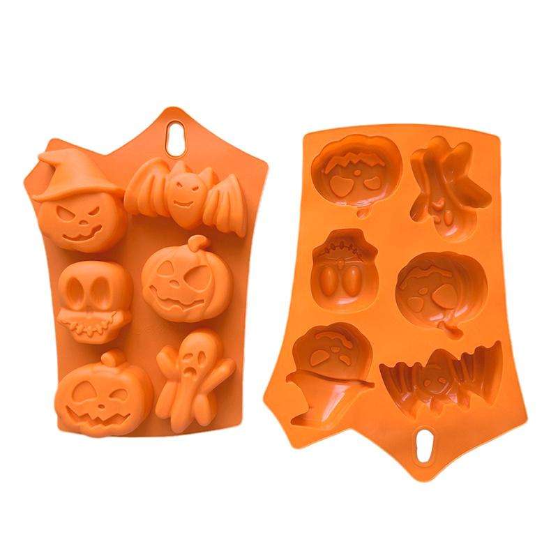 6 Even Pumpkin Ghost Bat And Other Shapes Halloween Chocolate Silicone Mold Baking Cake Mold 540 Outdoor Tableware