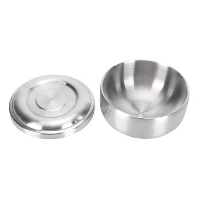 Beard Shave Bowl Comfortable Touch Anti Slip Stainless Steel Durable Stylish Look Face Mask Bowl with Lid for Home