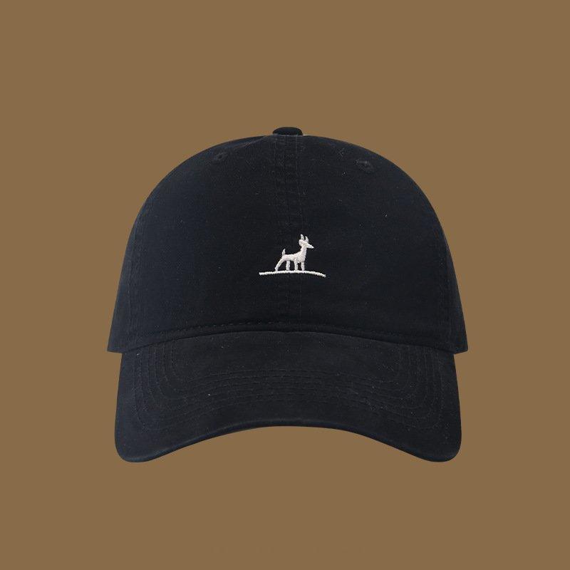 Cartoon Embroidered Logo 6 Panel Curved Brim Cotton Adjustable Daily Wear Sun Protection Baseball Cap