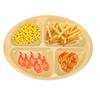 Divider Plate 4 Compartments Anti Slip Mat Round Portion Control Section Plate for Children Elderly Disabled