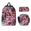 Conjunto de 3 Peças Tini Futttura Tour Mochilas Escolares para Crianças Estojos Mochilas com Lancheira Para Estudantes Escolares Mochila Pequena