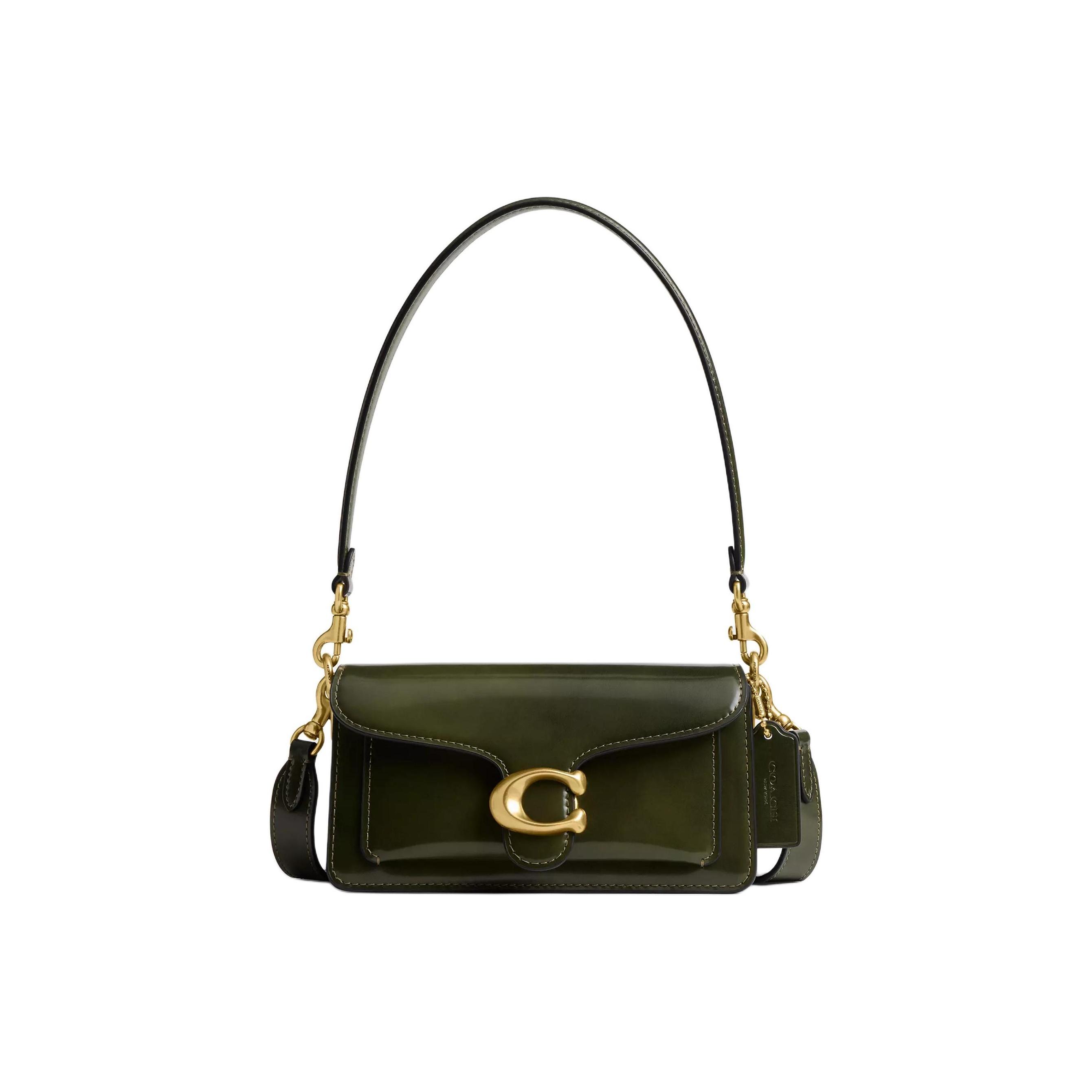 

Coach Tabby 20 Metal Trim Detachable Shoulder Strap Leather Shoulder Bag Small Women Shoulder Bag Olive CW632-B4OL Basic Set (Bag+Dust Bag)