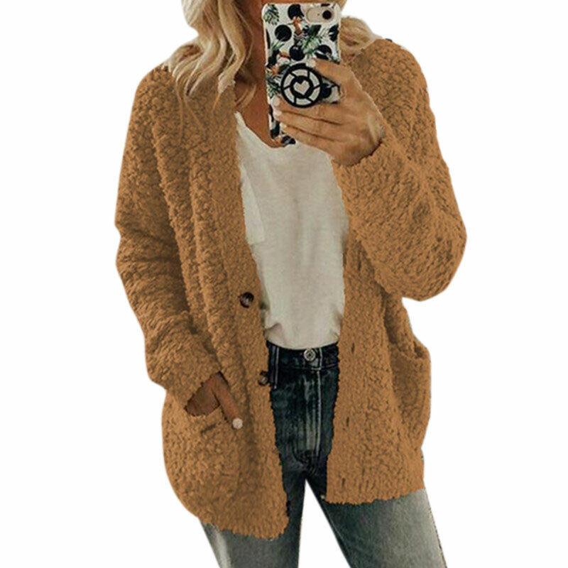 Cozy Plus Size Women Bear Coat Fleece Jacket Perfect For Chilly Autumn Days