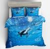 3D Digital Printing Underwater World Dolphin Series Quilt Set Three-Piece Set