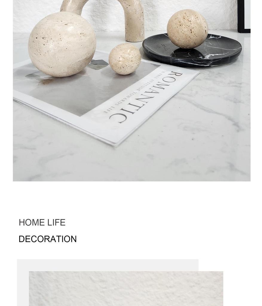 Mramorová kulatá koule - Minimalistická domácí dekorace do obývacího pokoje, na konferenční stolek, do ložnice a ke vchodu