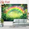 2D St. Patrick's Day Backdrop, Green Clover & Glitter Rainbow Photography Banner