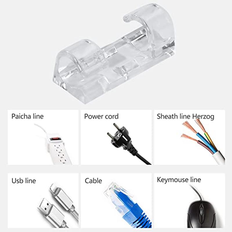 Data Cable Fixing Clamp Self Adhesive Wire Manager Usb Charger Cord Organizer Telephone Line Winder Retainer Clip Cable