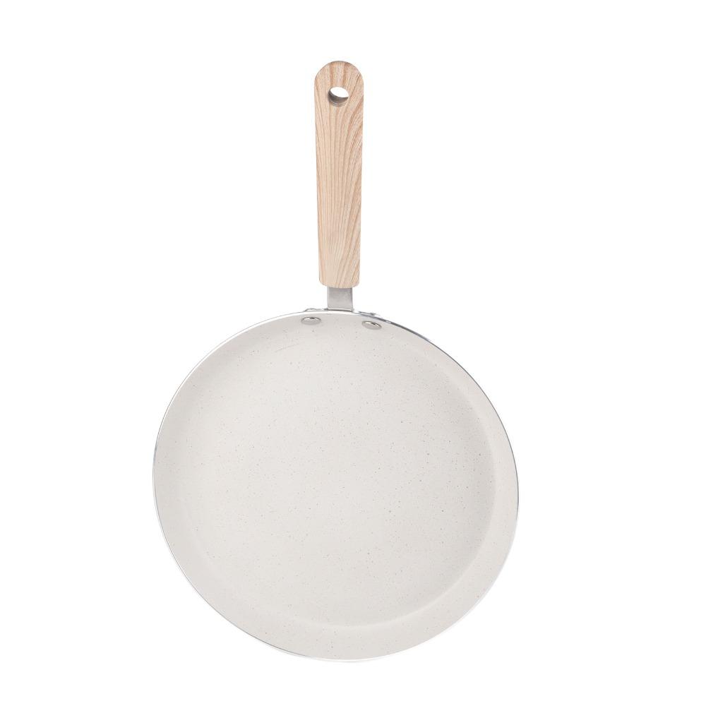 Non Stick Flat Bottomed Pan Beige Flat Bottomed Cooking Pot Durable Frying Pan  Breakfast
