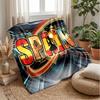 Spain Football Printed Flannel Blanket Skin Friendly Warm Decorative Throw for Indoor Couch Bed Daily Use