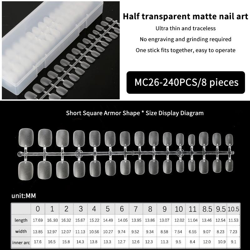 240 Stück Vollabdeckung Press-On-Nagelspitzen Stiletto Mandel Quadratisch Sarg Französisch Falsch Fake Soak-Off Gel-Nagelverlängerungsspitzen Kapsel
