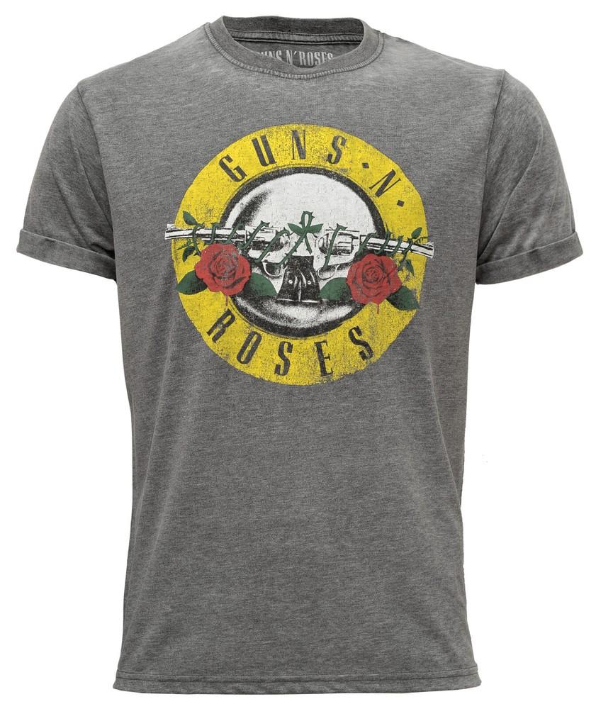 

Guns N Roses T Shirt Classic Logo Burnout Grey New Official Small S