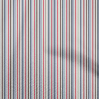 Cotton Flex Dusty Blue Fabric Stripes Dress Material Fabric Print Fabric By The Yard 40 Inch