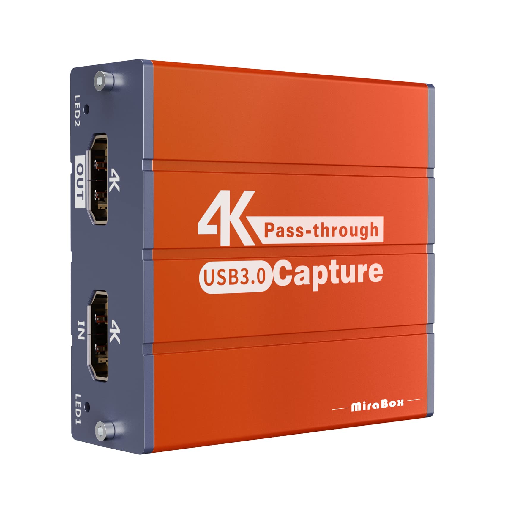 

Mirabox Video Capture Board 1080P 0FPS 4K HDMI Game Playthrough Compatible with Switch Live Remote Meeting Game Recording OBS Streaming Pass-Through оранжевый