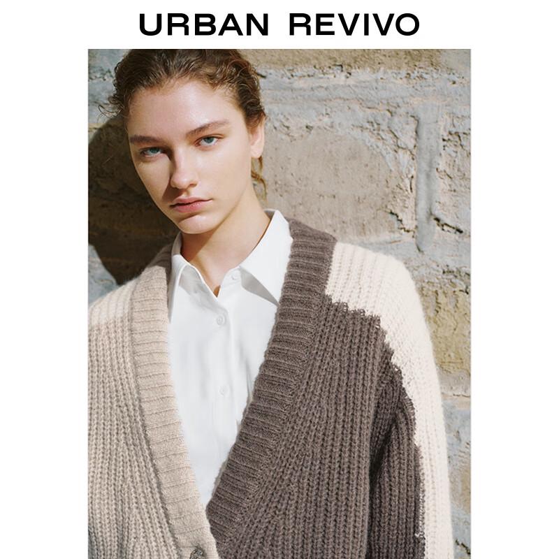 UR Women's Colorblock V-Neck Knit Cardigan