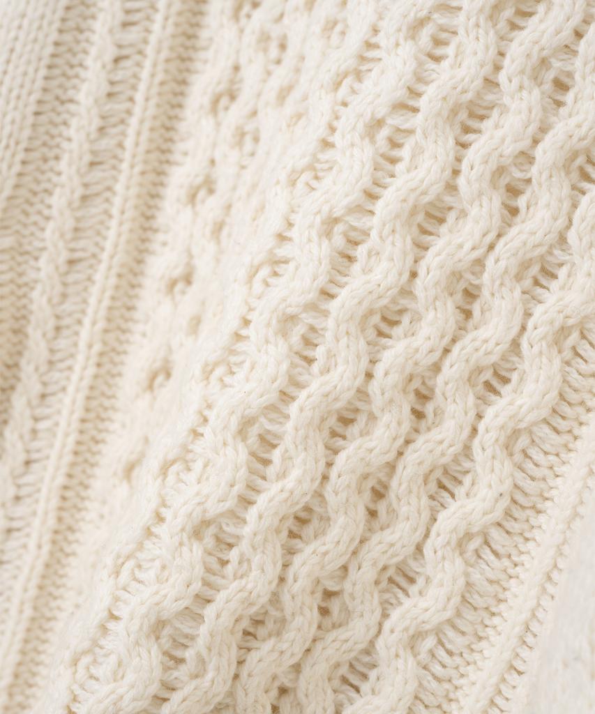 MILLO WOMEN Cable Stitch Pullover Knit [Ivory]
